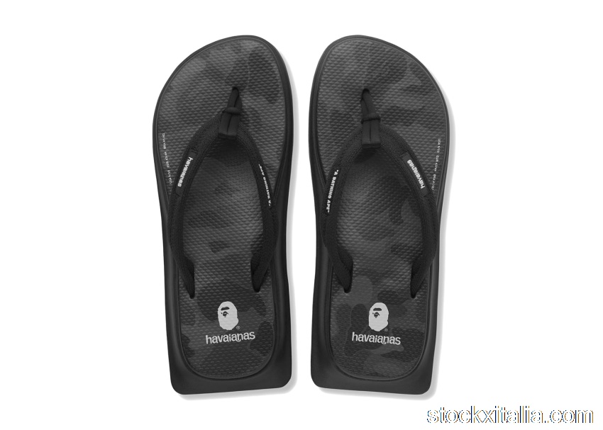 Outlet A Bathing Ape Havaianas Tradi Zori Black Camo 001FWH231951XBLK