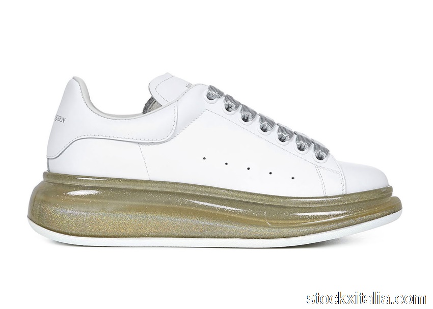 Outlet Alexander McQueen Court Trainers Gold Translucent 634151WHWKV9596