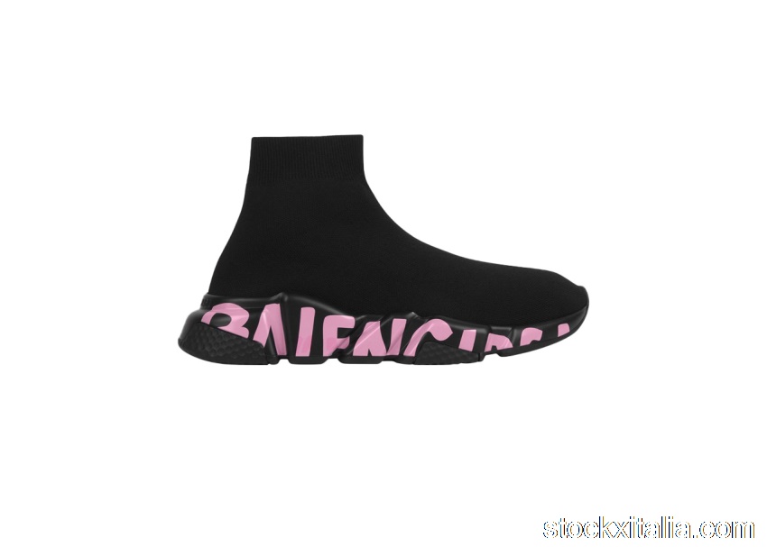 Outlet Balenciaga Graffiti Speed Black Pink (W) 605942W05GE1156 / 605942W2DB71156