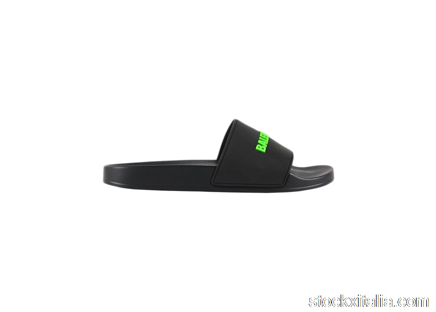 Outlet Balenciaga Pool Slide Black Fluo Green 565826W1S811030
