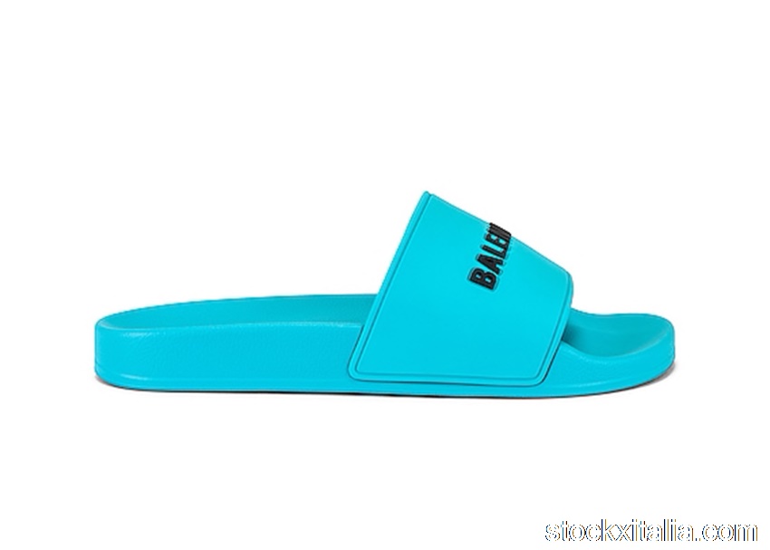 Outlet Balenciaga Pool Slides Turquoise 565826W1S804660
