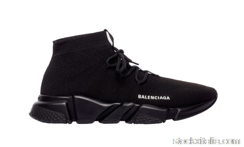 Outlet Balenciaga Speed Trainer Lace Up Black 560236W1HP01000/587289W2DB11013