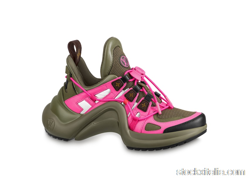 Outlet Louis Vuitton Archlight Trainer Kaki Pink (W) 1A9RTZ
