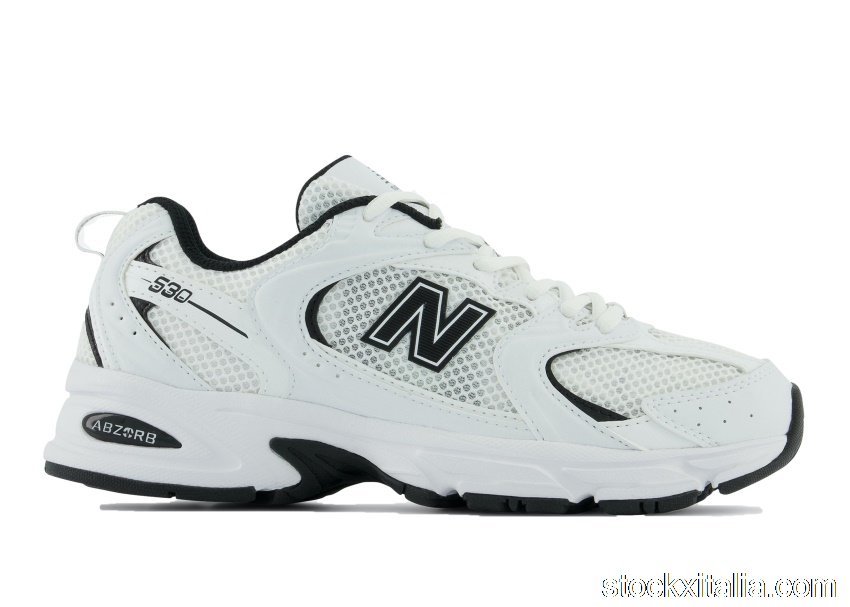 Outlet New Balance 530 White Black Details MR530EWB