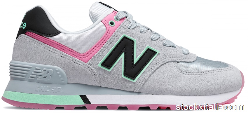 Outlet New Balance 574 Grey Pink Mint (W) WL574SAT