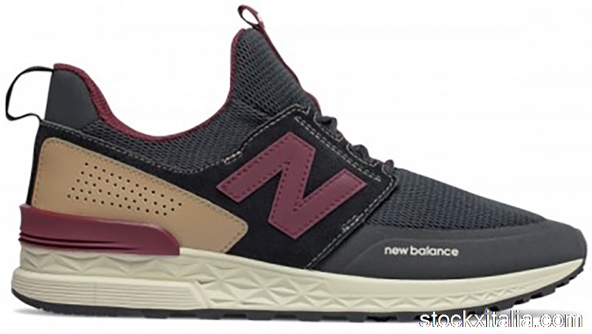 Outlet New Balance 574 Sport Decon Black Burgundy MS574DTY