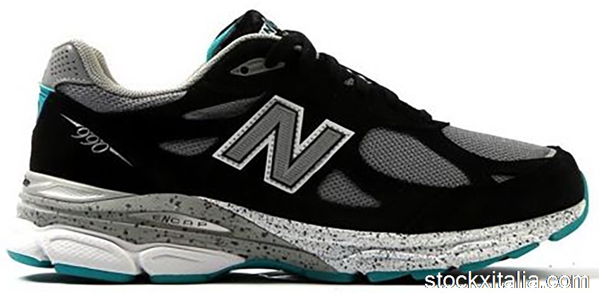 Outlet New Balance 990v3 Black Grey Teal M990OB3