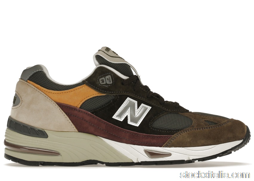 Outlet New Balance 991 Olive Burgundy Brown M991GYB