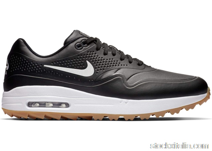 Outlet Nike Air Max 1 Golf Black Gum White Swoosh AQ0863-001WHITESWOOSH