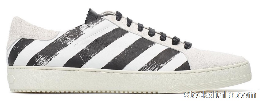 Outlet OFF-WHITE Diagonal Stripe Print White Black FW17 OMIA009F161760090110