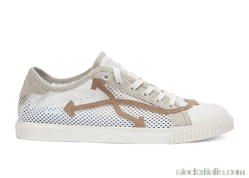 Outlet OFF-WHITE New Low Vulcanized Meshnet White Beige OMIA213S21MAT0010161