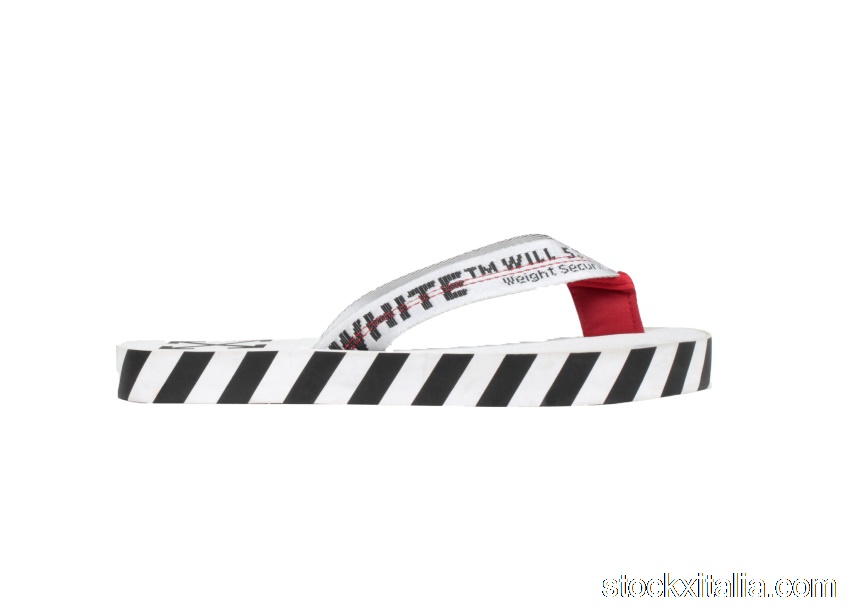 Outlet Off-White Diagonal Stripes Flip Flops White AW20 OMIA131S20D270200100