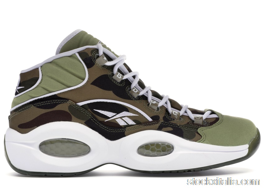 Outlet Reebok Question Mid mita sneakers X Bape 1st Camo BD4232