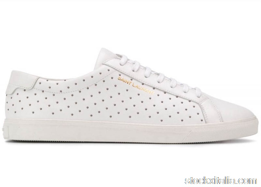 Outlet Saint Laurent Andy Signature White Stud 5848260ZS5Y9030