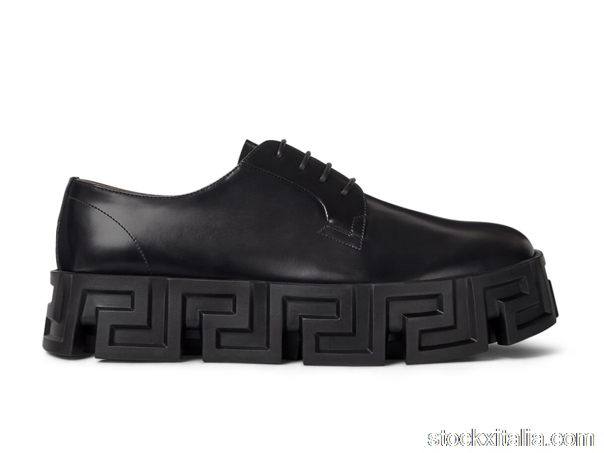Outlet Versace Greca Labrynth Lace-Up Black 1000771-D9VAC_1B000