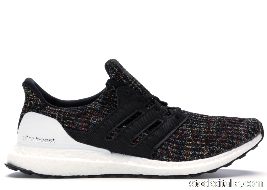 Outlet adidas Ultra Boost 4.0 Black Multi-Color White Heel Cage F35232